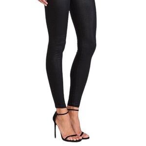 Agolde size 32 black coated or waxed jeans pull on elastic waist